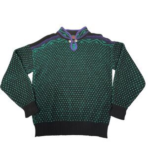 VINTAGE Alps Wool Sweater Womens Medium Nordic Fair Isle Made in the USA